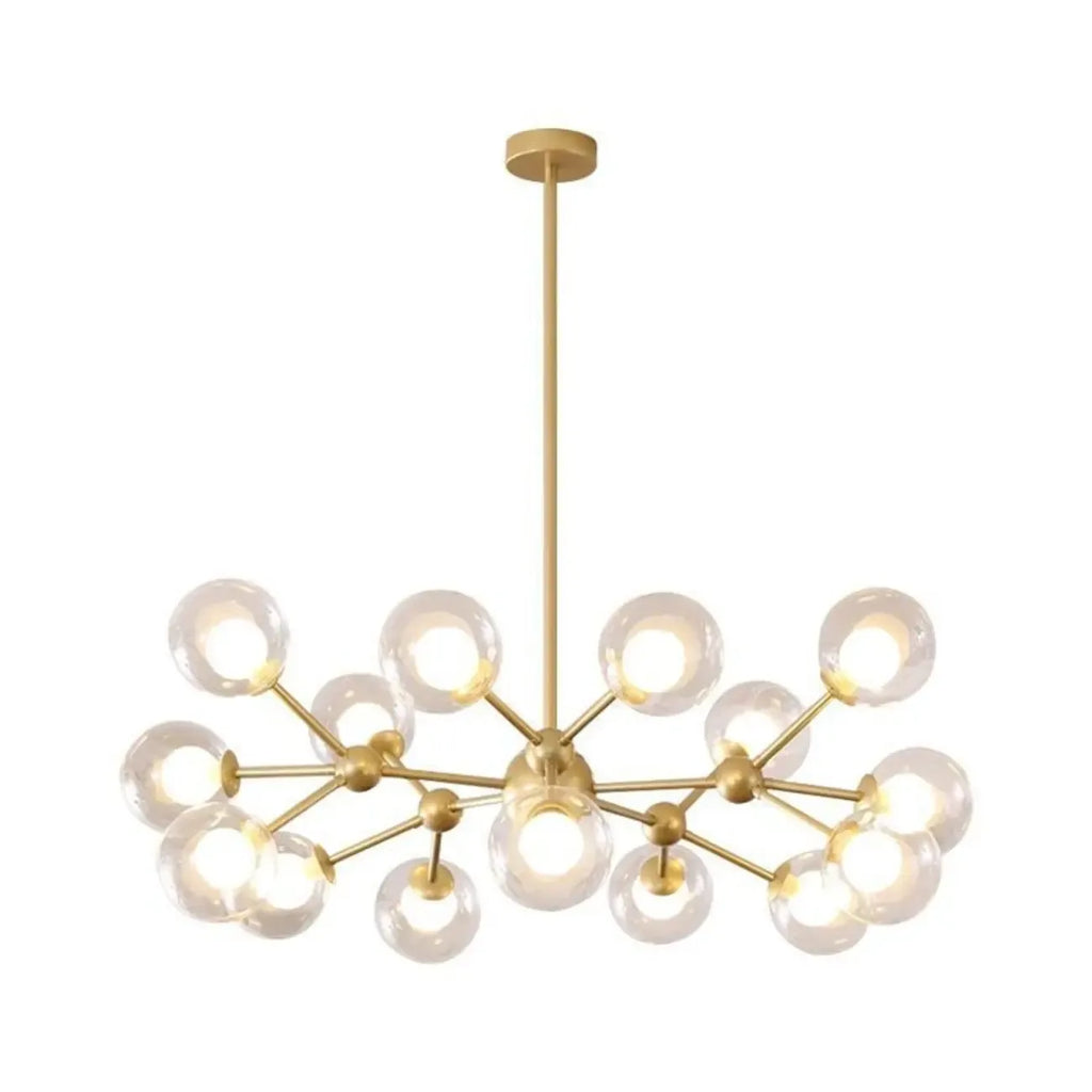 Lustre moderne à globes en verre et LED, inspiré du design Spoutnik