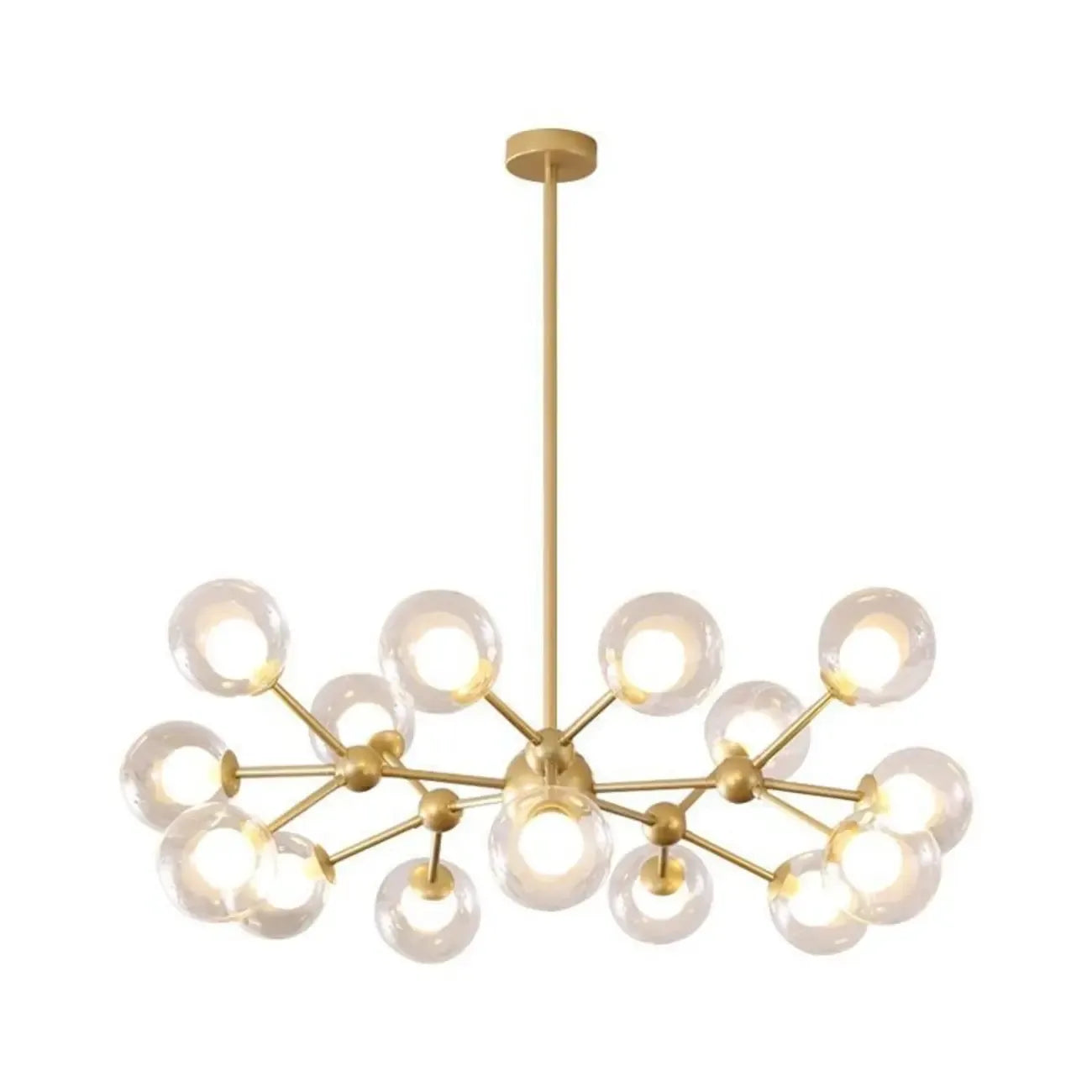 Lustre moderne à globes en verre et LED, inspiré du design Spoutnik