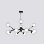 Lustre moderne à globes en verre et LED, inspiré du design Spoutnik