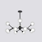 Lustre moderne à globes en verre et LED, inspiré du design Spoutnik