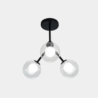 Lustre moderne à globes en verre et LED, inspiré du design Spoutnik