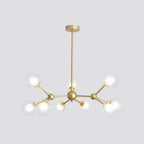 Lustre moderne à globes en verre et LED, inspiré du design Spoutnik