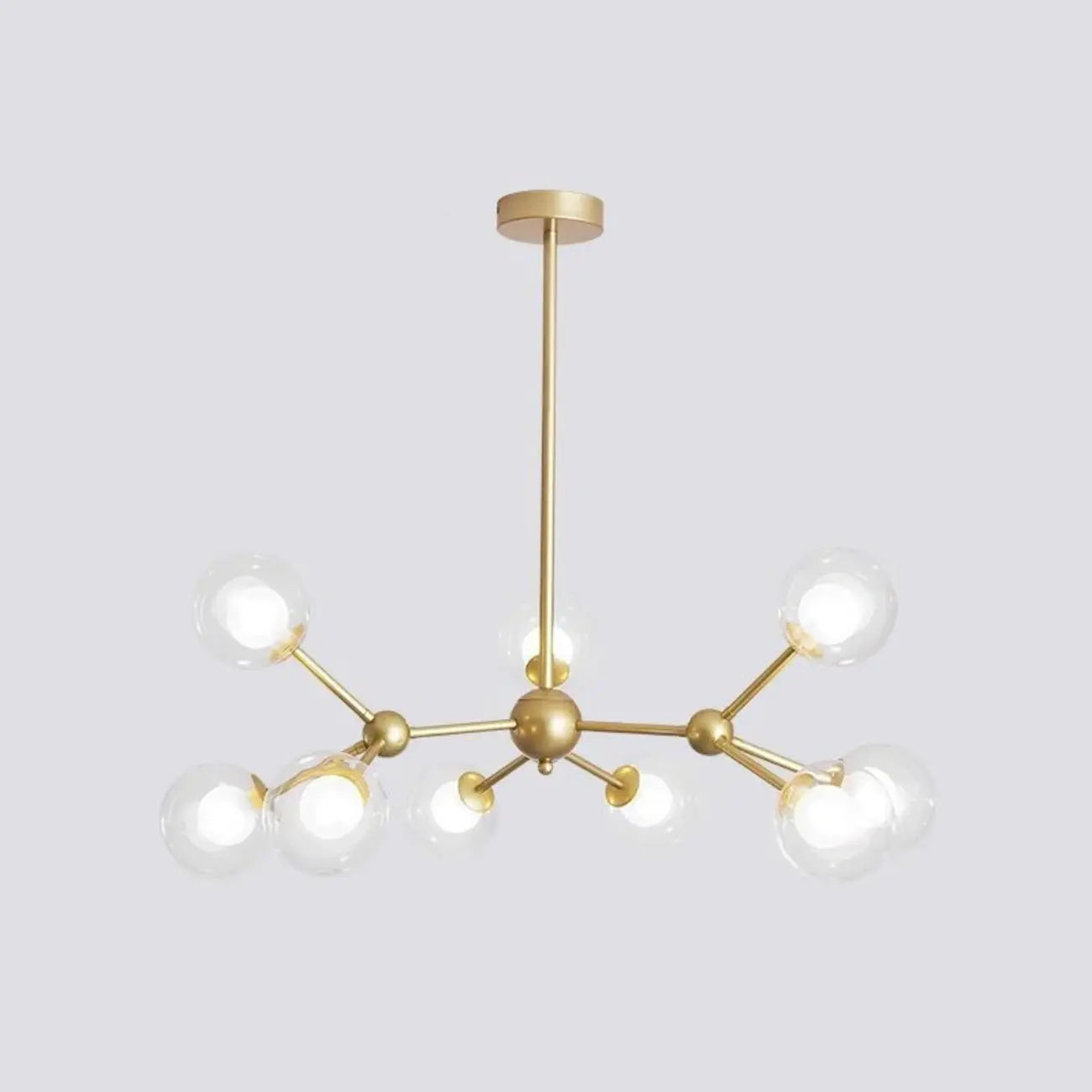 Lustre moderne à globes en verre et LED, inspiré du design Spoutnik