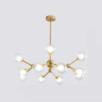 Lustre moderne à globes en verre et LED, inspiré du design Spoutnik