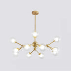 Lustre moderne à globes en verre et LED, inspiré du design Spoutnik