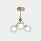 Lustre moderne à globes en verre et LED, inspiré du design Spoutnik