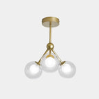 Lustre moderne à globes en verre et LED, inspiré du design Spoutnik