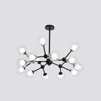 Lustre moderne à globes en verre et LED, inspiré du design Spoutnik