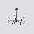Lustre moderne à globes en verre et LED, inspiré du design Spoutnik