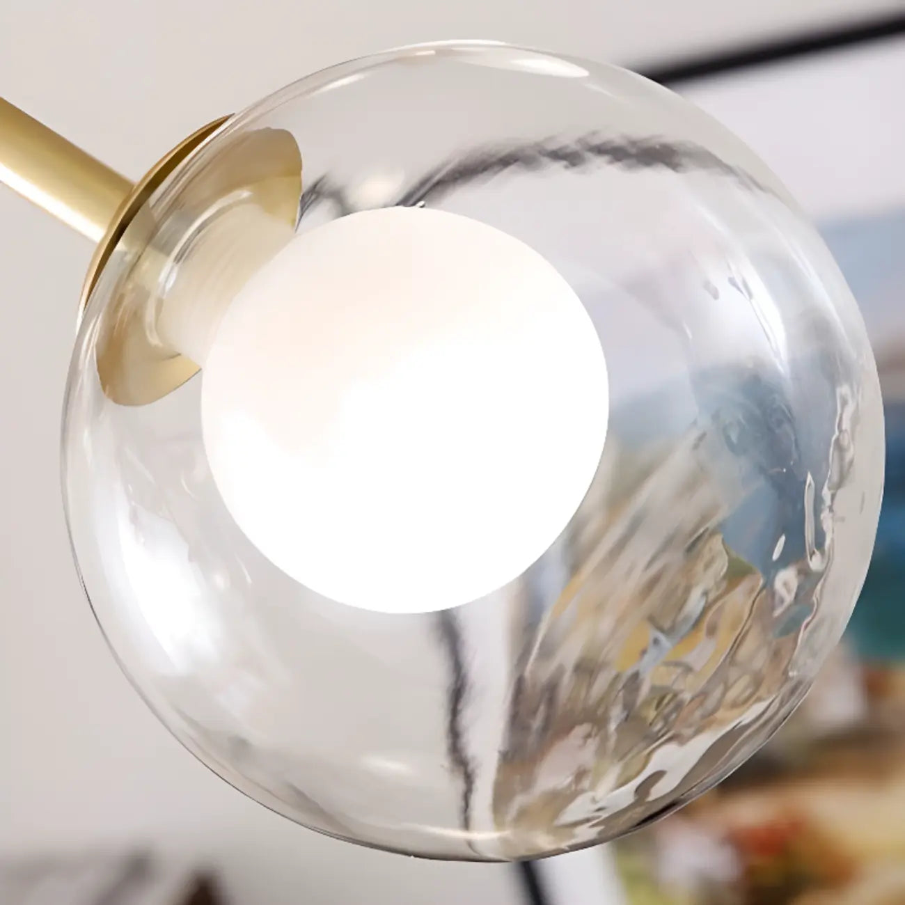 Lustre moderne à globes en verre et LED, inspiré du design Spoutnik