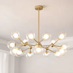 Lustre moderne à globes en verre et LED, inspiré du design Spoutnik