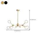 Lustre moderne à globes en verre et LED, inspiré du design Spoutnik