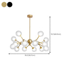 Lustre moderne à globes en verre et LED, inspiré du design Spoutnik