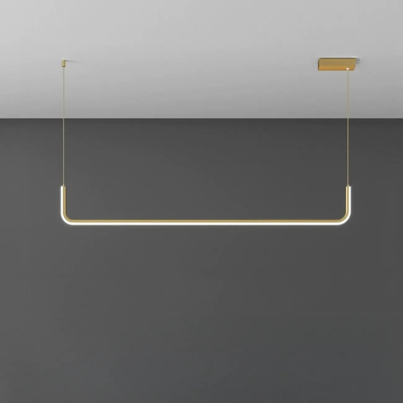 Suspension linéaire simple en gel de silice doré pour îlot de cuisine