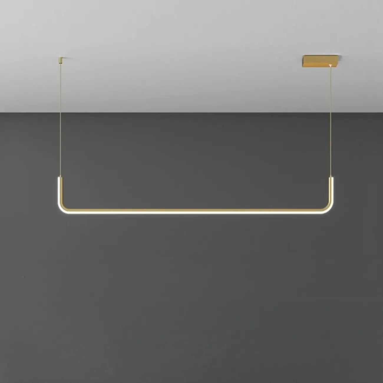 Suspension linéaire simple en gel de silice doré pour îlot de cuisine