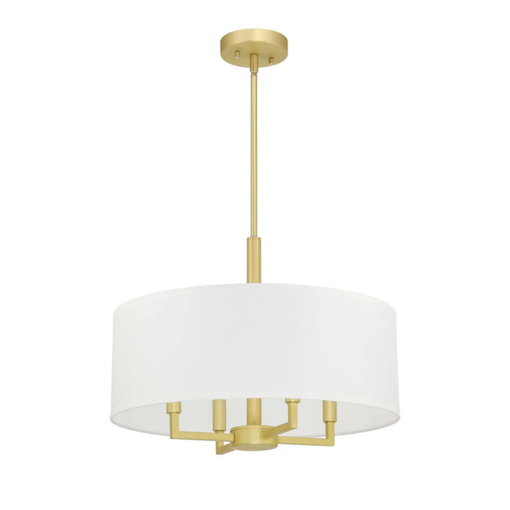 Lustres tambour modernes en tissu avec une élégante finition dorée