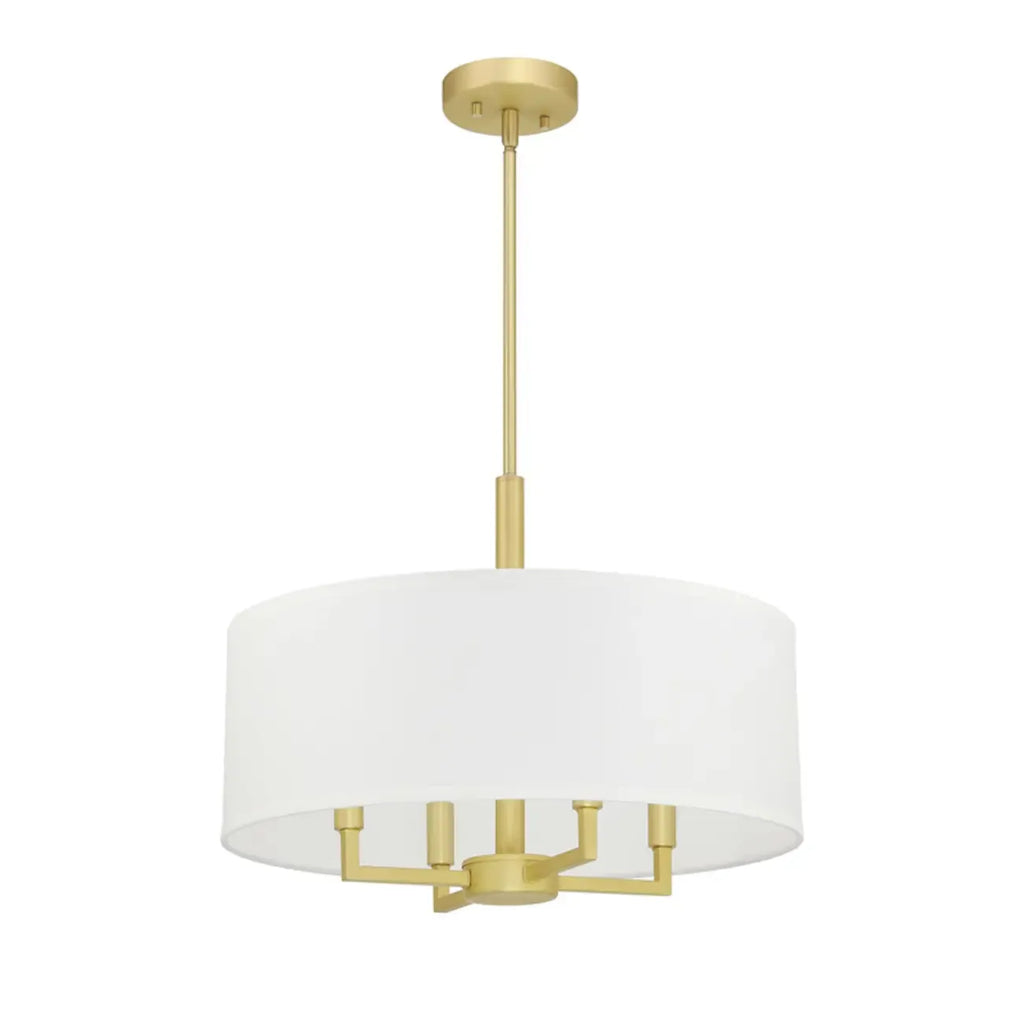 Lustres tambour modernes en tissu avec une élégante finition dorée