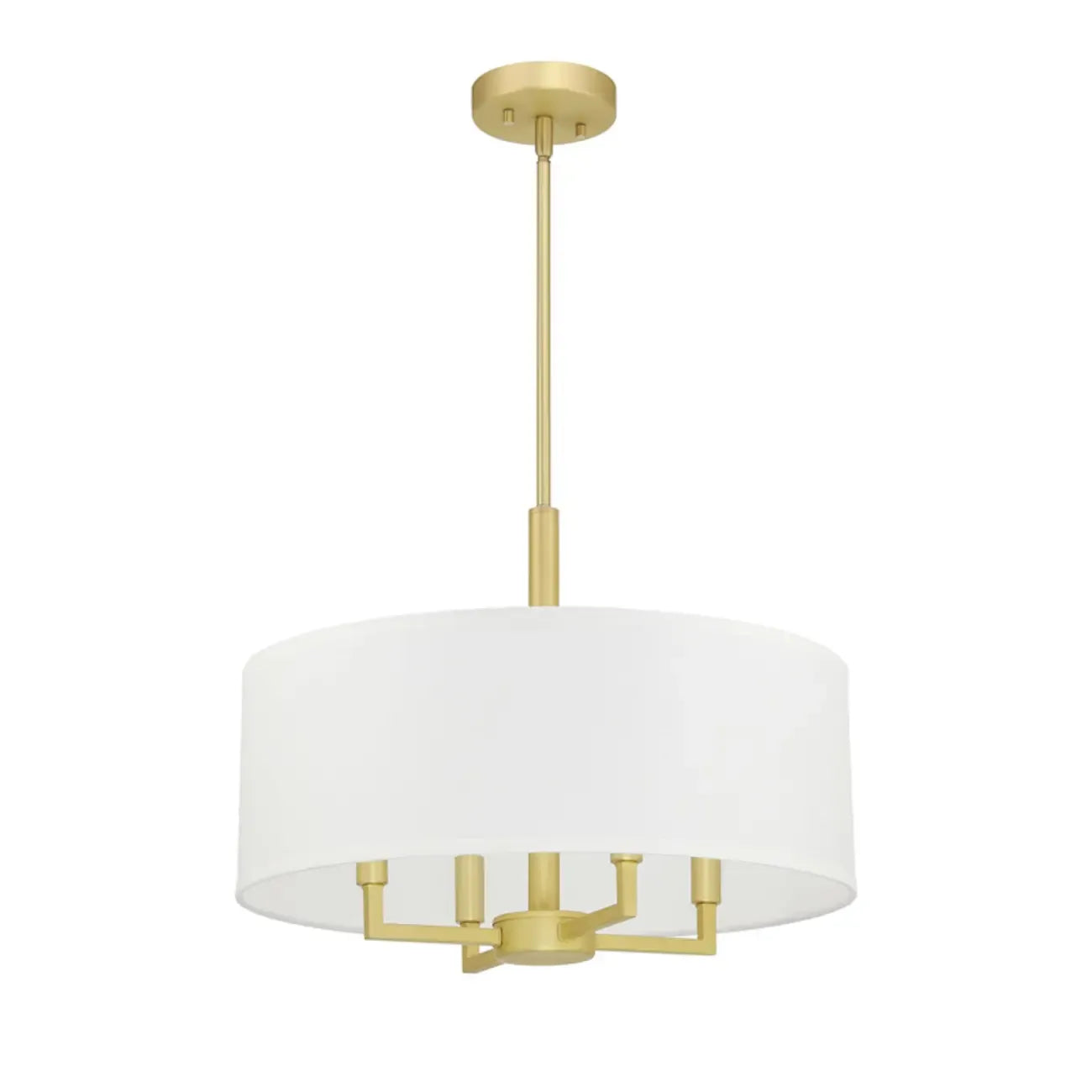 Lustres tambour modernes en tissu avec une élégante finition dorée