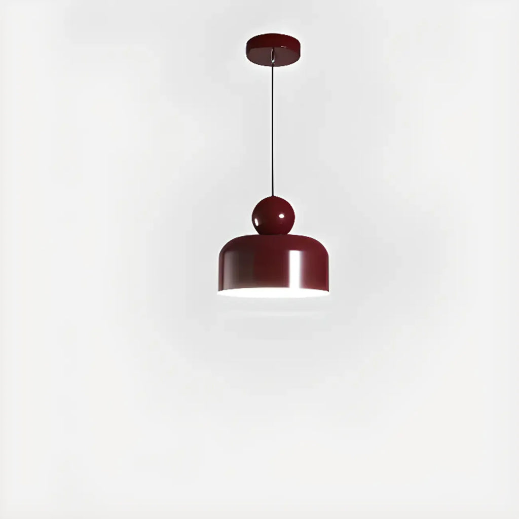 Suspension LED rectangulaire bordeaux moderne pour salon