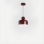 Suspension LED rectangulaire bordeaux moderne pour salon