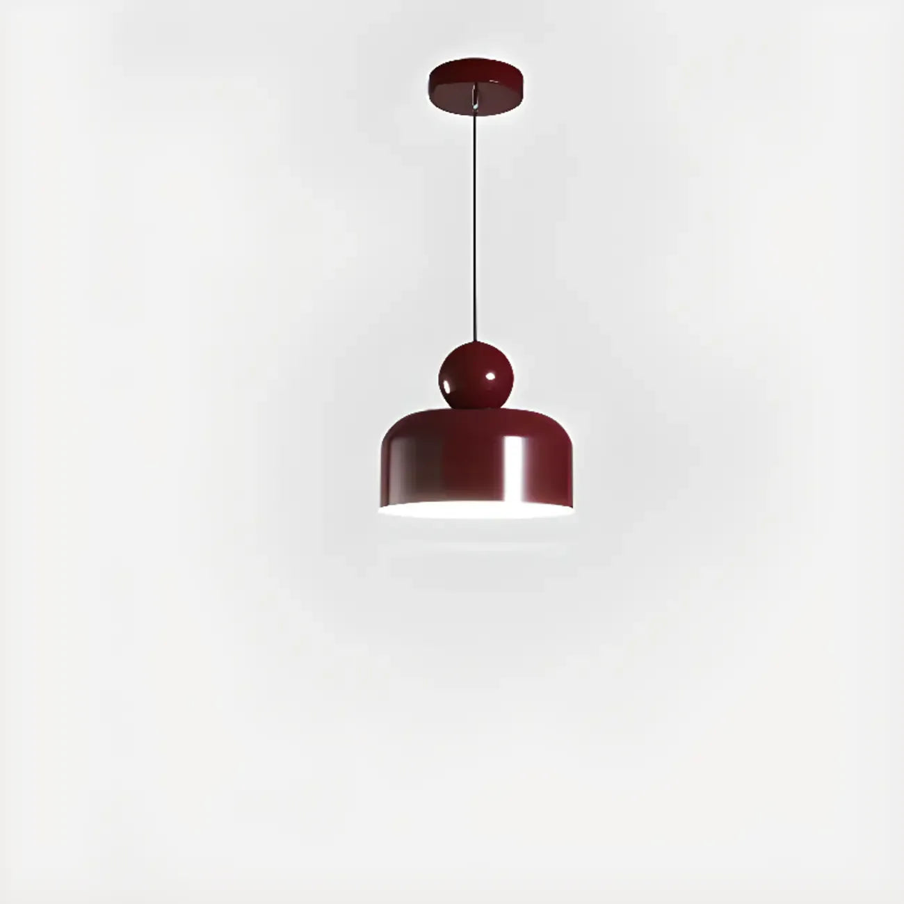 Suspension LED rectangulaire bordeaux moderne pour salon