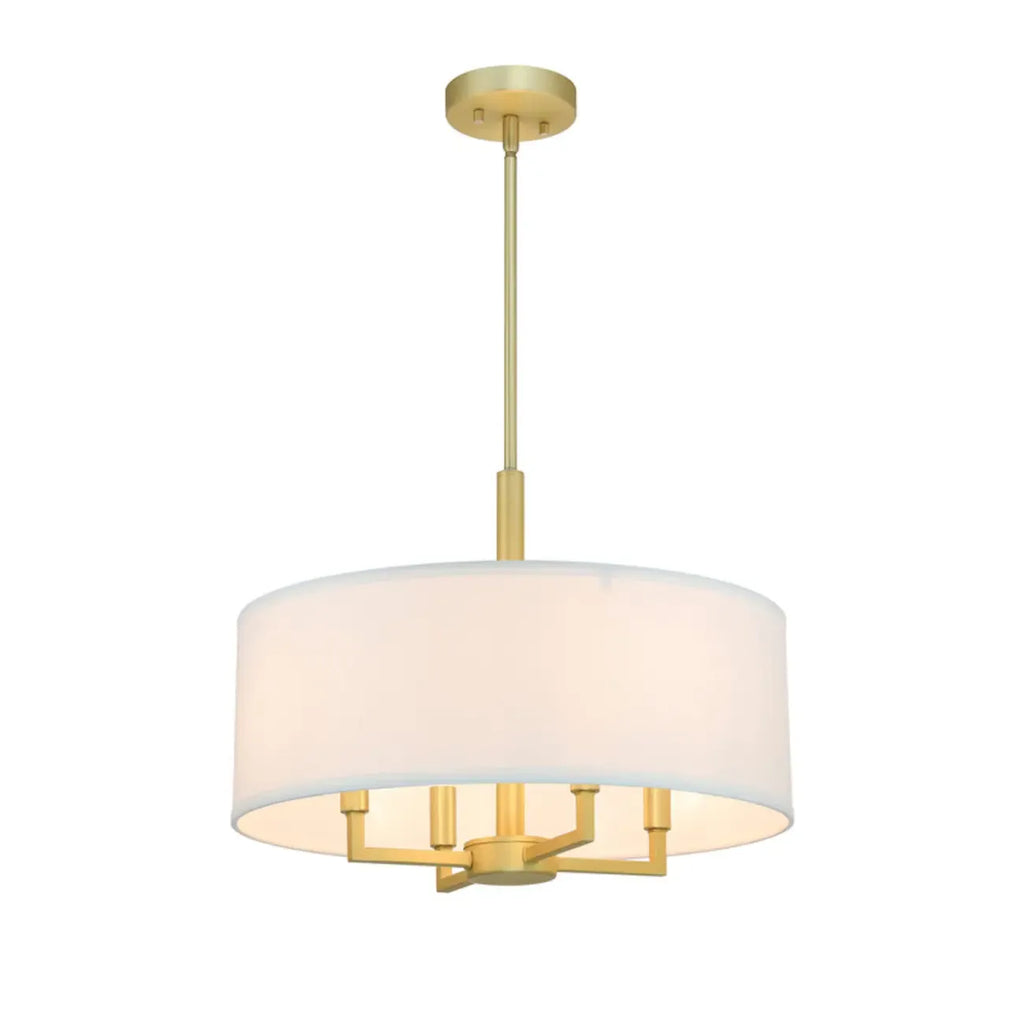 Lustres tambour modernes en tissu avec une élégante finition dorée