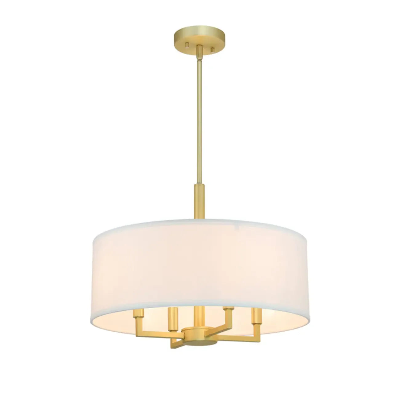Lustres tambour modernes en tissu avec une élégante finition dorée