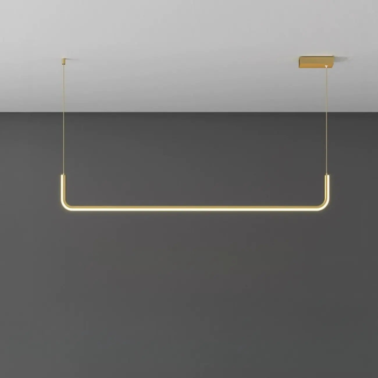 Suspension linéaire simple en gel de silice doré pour îlot de cuisine