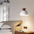Suspension LED rectangulaire bordeaux moderne pour salon