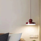Suspension LED rectangulaire bordeaux moderne pour salon