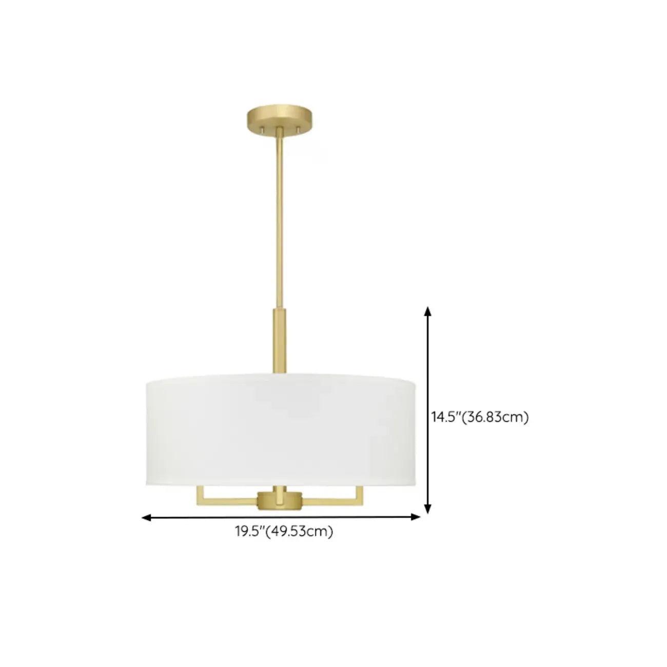 Lustres tambour modernes en tissu avec une élégante finition dorée