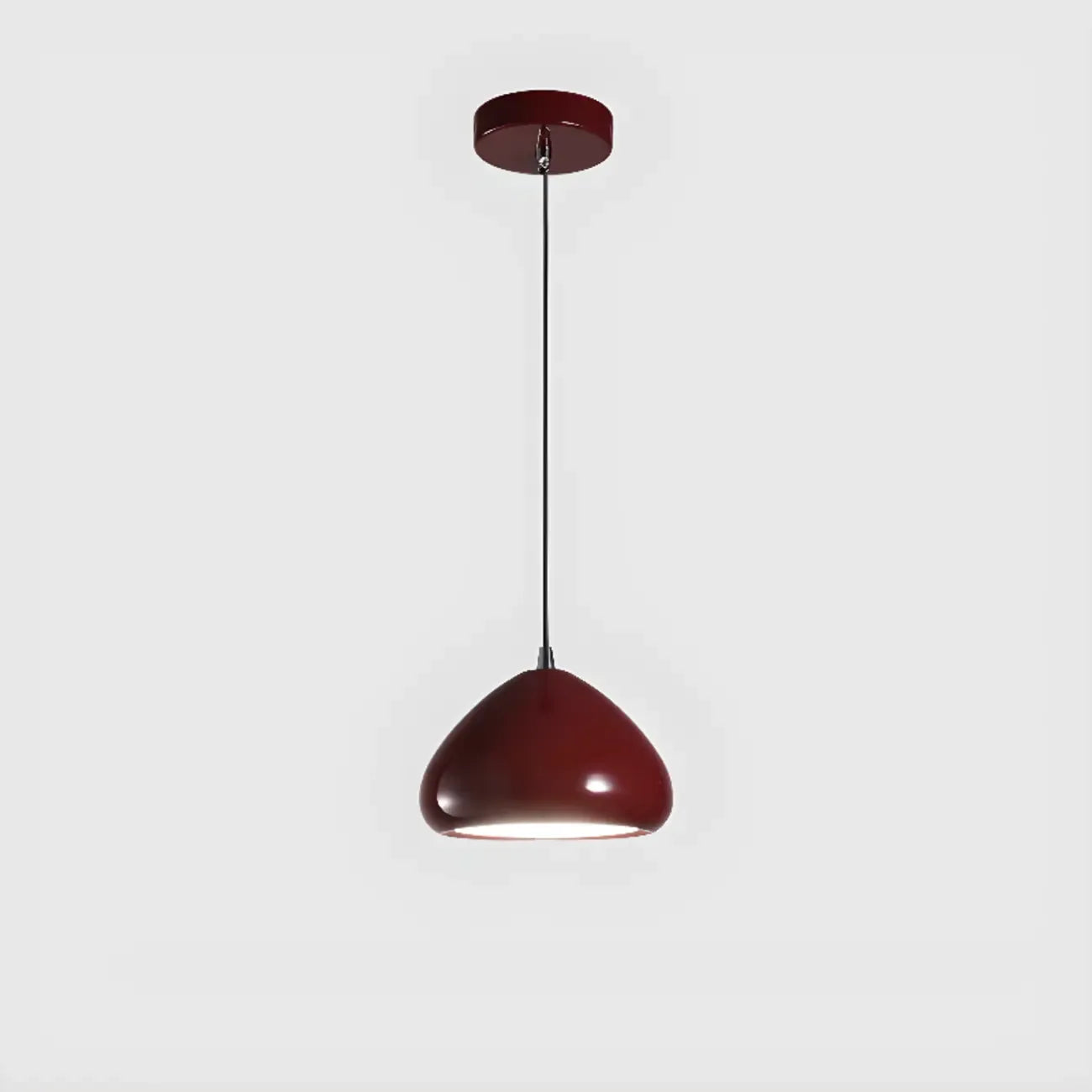 Suspension LED rectangulaire bordeaux moderne pour salon