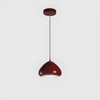 Suspension LED rectangulaire bordeaux moderne pour salon
