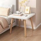 Table de chevet ronde contemporaine en bois avec étagère