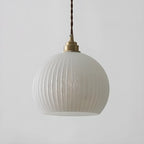 Suspension LED minimaliste en verre blanc, lanterne pour salon