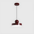Suspension LED rectangulaire bordeaux moderne pour salon