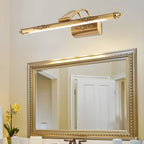 Miroir de salle de bain géométrique doré à LED avec éclairage LED intégré