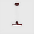 Suspension LED rectangulaire bordeaux moderne pour salon