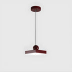 Suspension LED rectangulaire bordeaux moderne pour salon