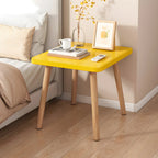 Table de chevet ronde contemporaine en bois avec étagère