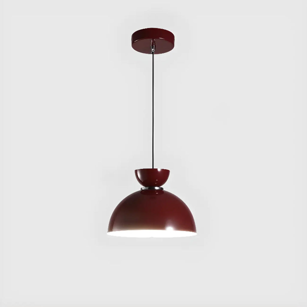 Suspension LED rectangulaire bordeaux moderne pour salon