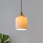 Lampe suspendue conique plissée élégante et classique en céramique pour salon