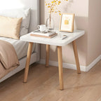 Table de chevet ronde contemporaine en bois avec étagère