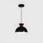 Suspension LED rectangulaire bordeaux moderne pour salon