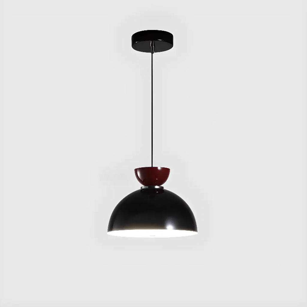 Suspension LED rectangulaire bordeaux moderne pour salon