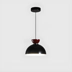 Suspension LED rectangulaire bordeaux moderne pour salon