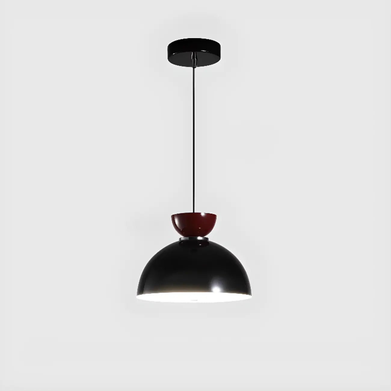 Suspension LED rectangulaire bordeaux moderne pour salon