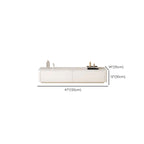 Meuble TV minimaliste en bois blanc avec gestion des câbles