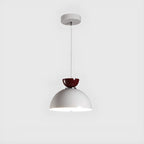 Suspension LED rectangulaire bordeaux moderne pour salon