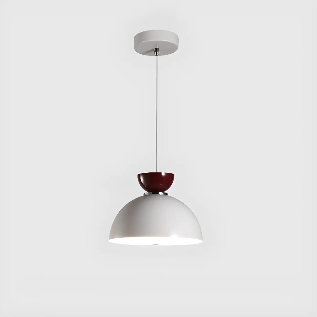 Suspension LED rectangulaire bordeaux moderne pour salon